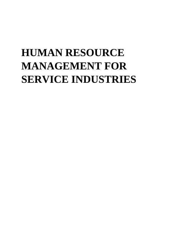 Human Resource Management for Service Industries_1