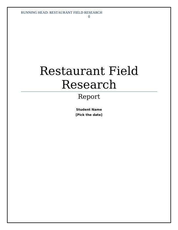 research papers restaurant management