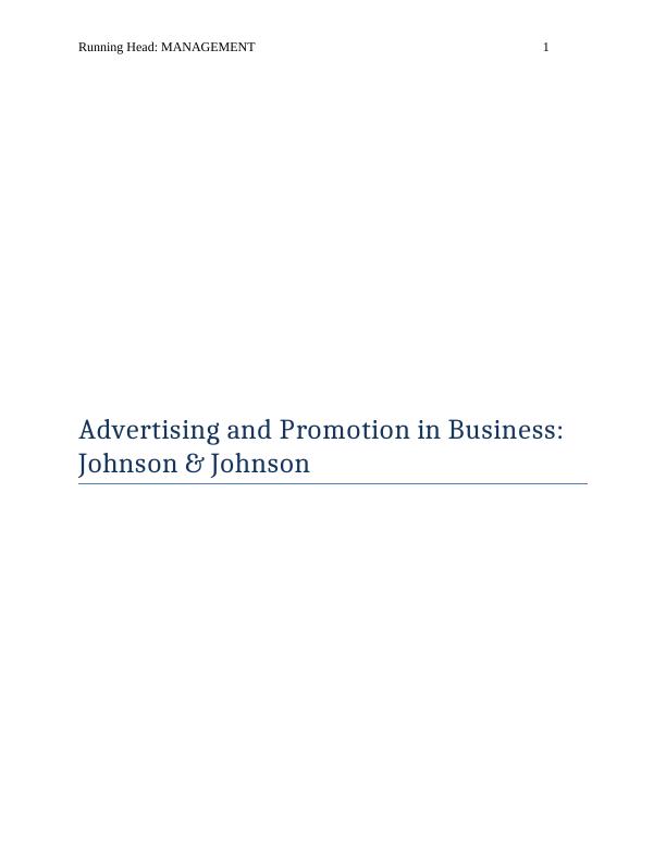 Advertising and Promotion | Management Assignment_1