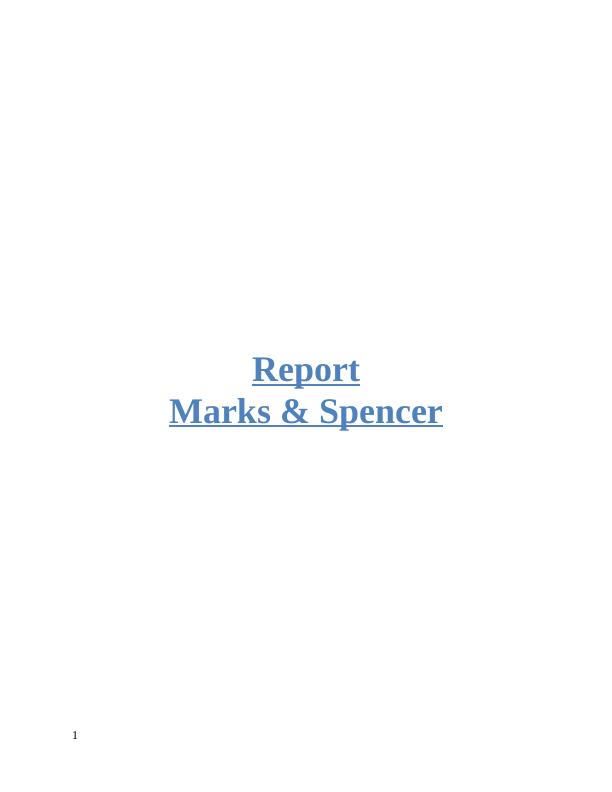 Strategic Management of Marks and Spencer_1
