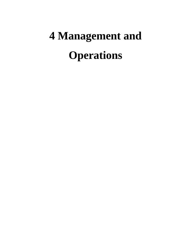 Assignment on Management and  Operations_1
