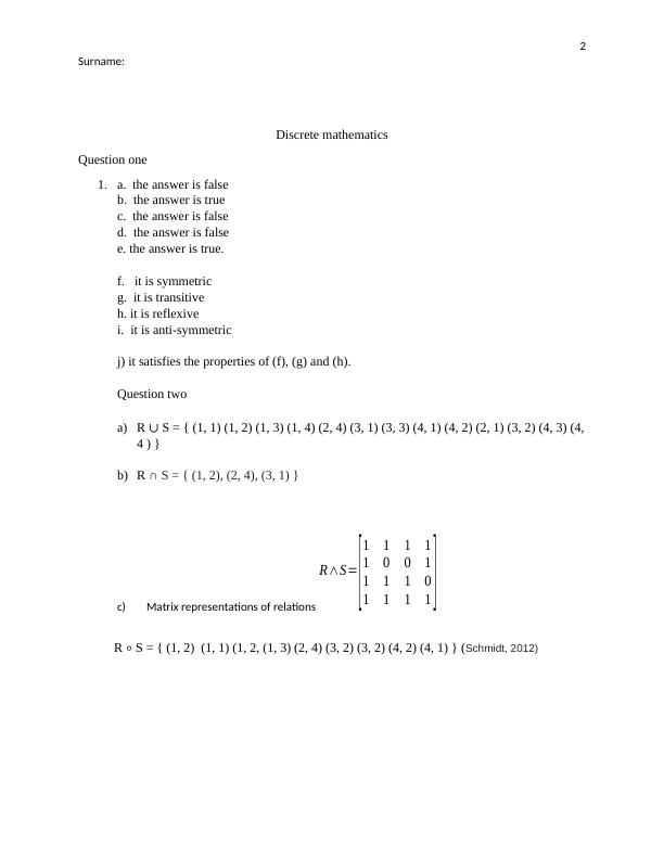 Discrete Mathematics Solved Assignment_2