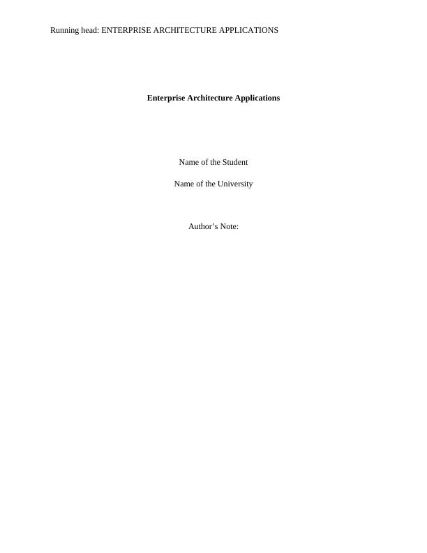 Assignment Enterprise Architecture (EA)_1
