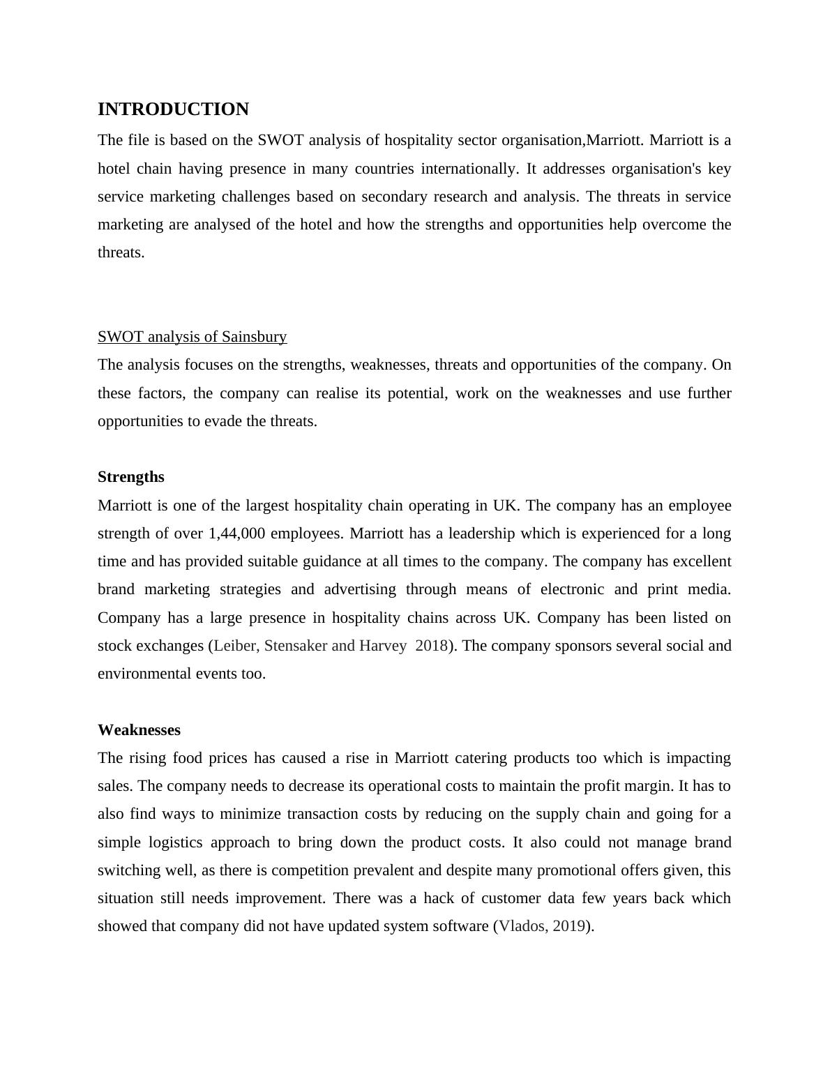 SWOT Analysis of Marriott: Hospitality Sector Organization_3