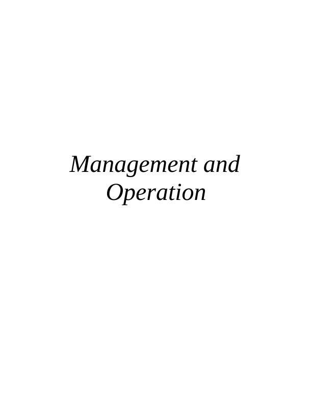 Management and Operation Assignment - Amazon_1