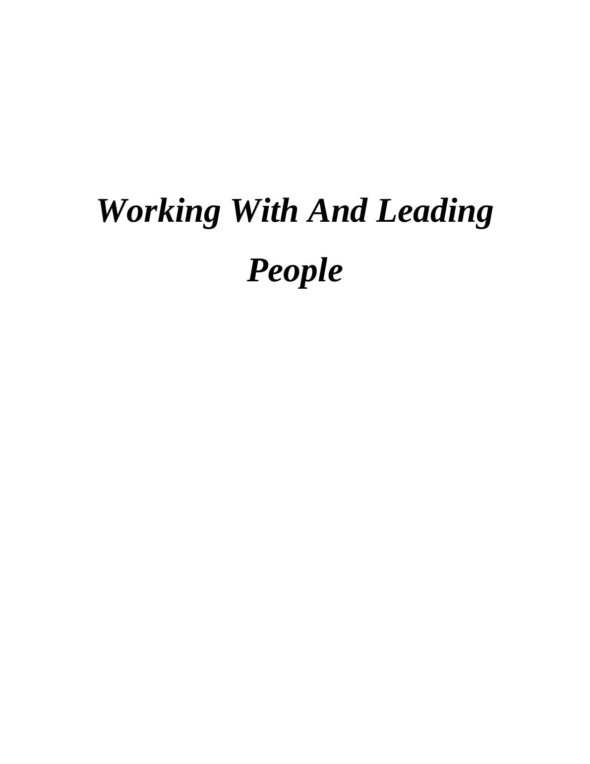 Working With And Leading People : Report on United Parcel Services_1