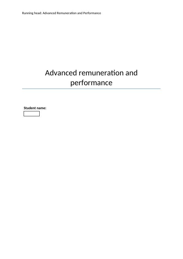 Advanced Remuneration and Performance_1