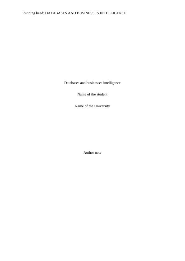 Database And Business Intelligence Assignment 2022_1
