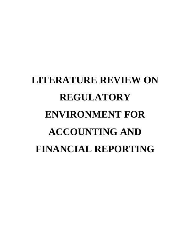 Regulatory Environment for Accounting and Finance_1