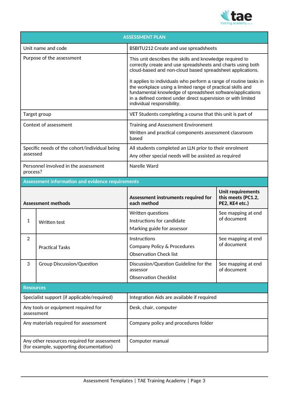 TAE40116 – Upgrade Assessment: Assessment Booklet_3