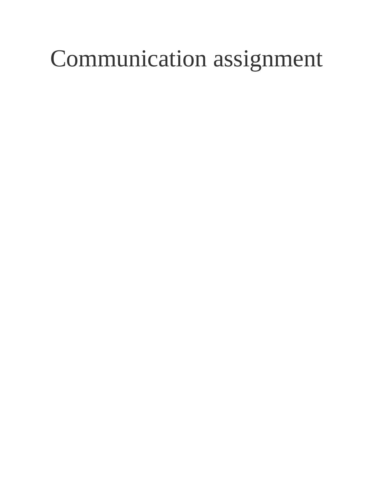 Importance of Communication Skills : Report_1