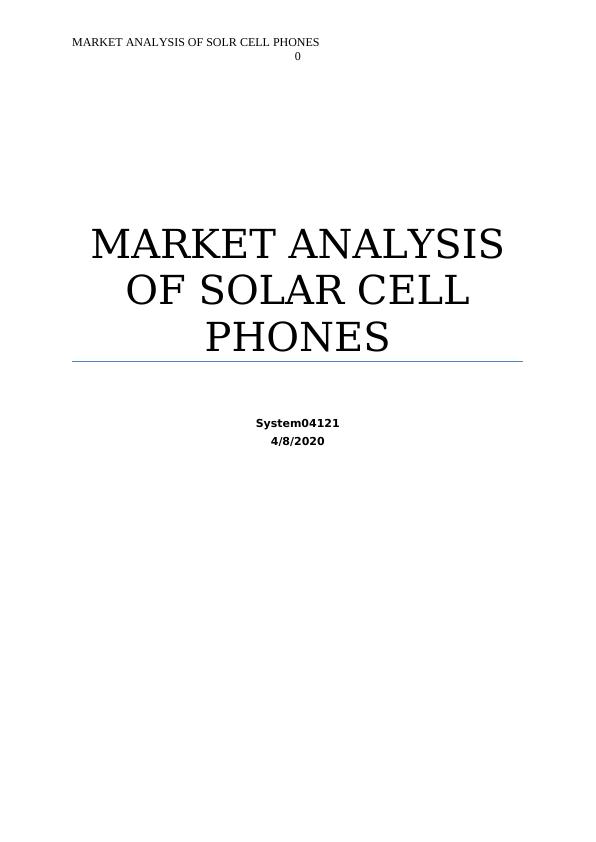 Market Analysis of Solar Cell Phones Report 2022_1