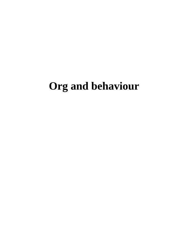Organisation Behaviour of GSK_1