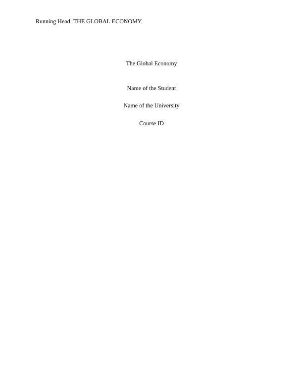 The Global Economy : Assignment_1