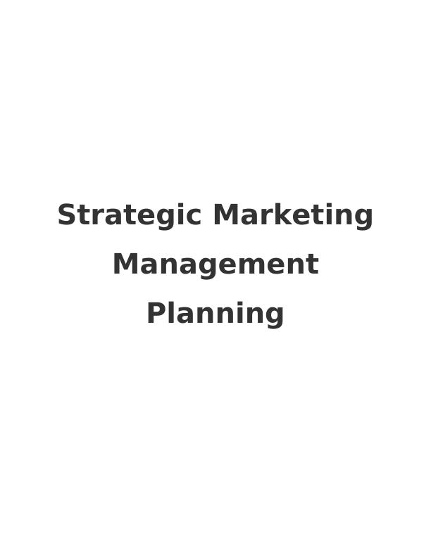 Strategic Marketing Management Planning TABLE OF CONTENTS INTRODUCTION_1