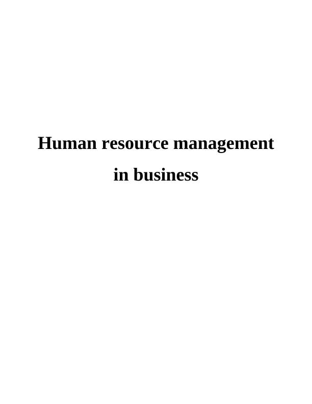 Human resource management in business_1