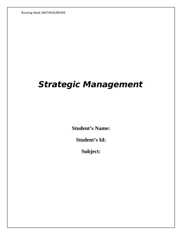 Strategic Management of Woolworths Group_1