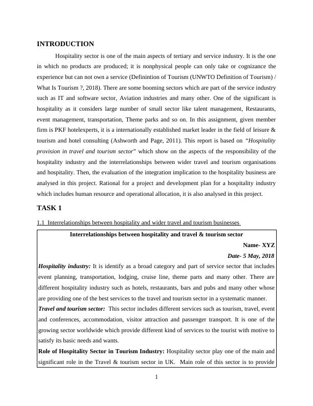 Report on Hospitality Provision in Travel & Tourism Sector_4