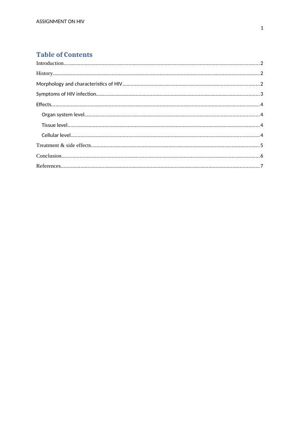Sample Assignment on HIV PDF_2