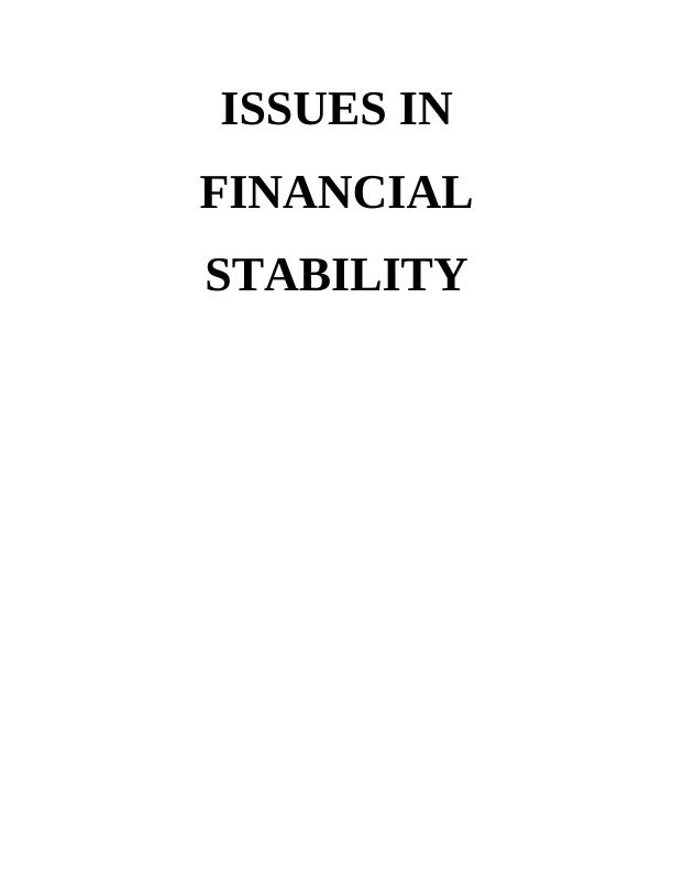 Issues in Financial Stability Assignment_1