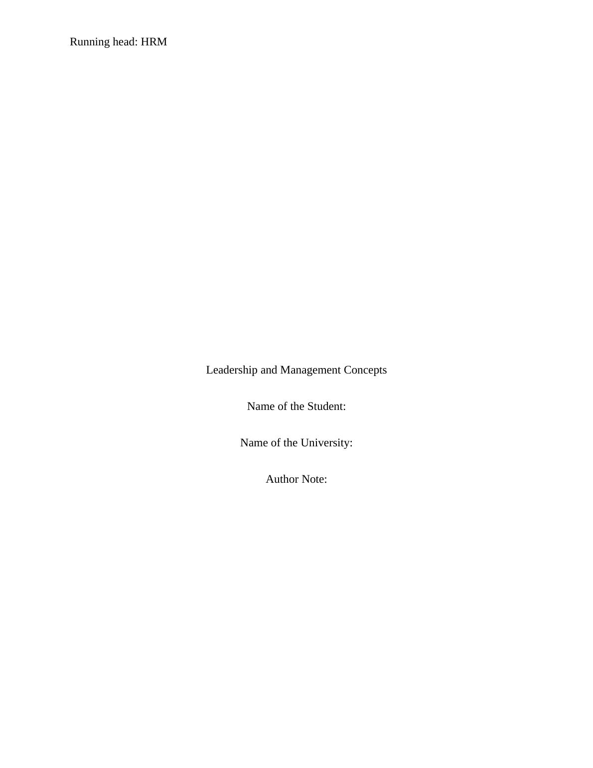 Leadership and Management Concepts - An Overview_1