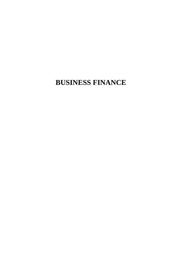 Business Finance Solution Assignment_1