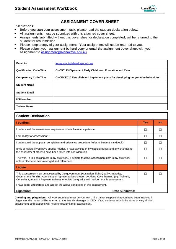 Student Assessment Workbook And Project_1
