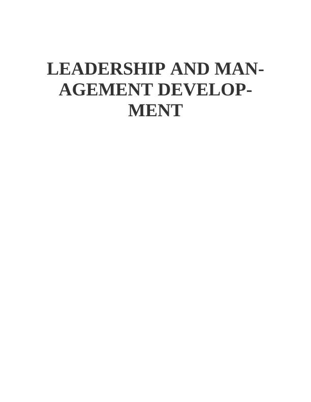 leadership development assignment