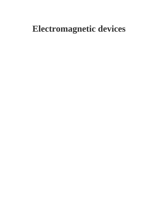 Electromagnetic Devices: Principles, Concepts, and Applications_1