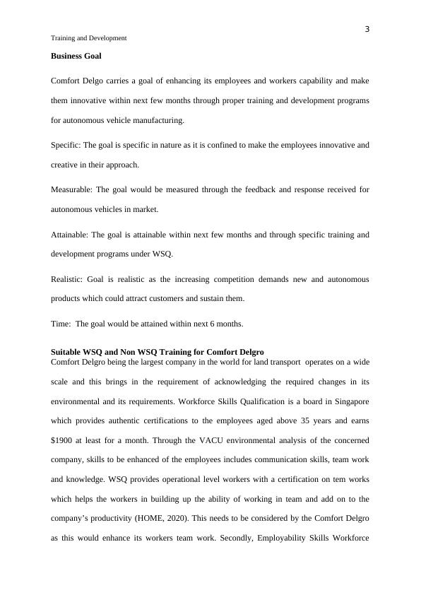 Training and Development Case Study