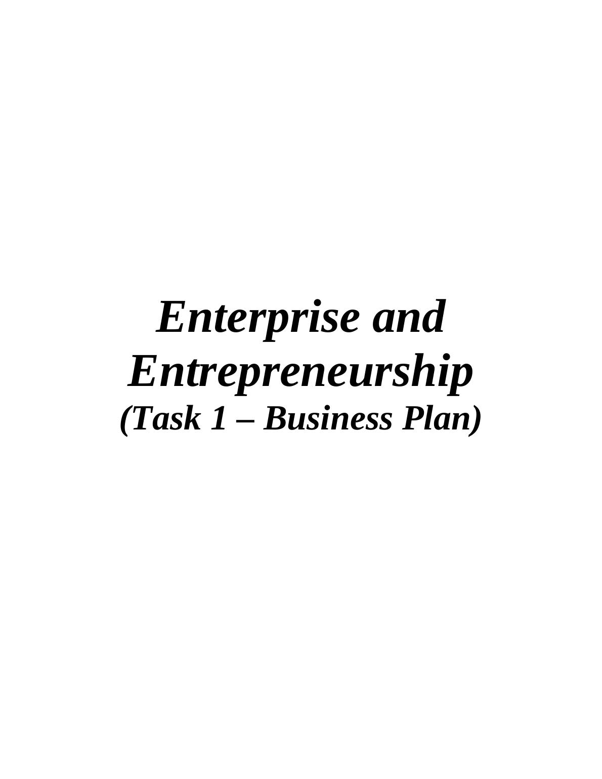 contoh business plan entrepreneurship