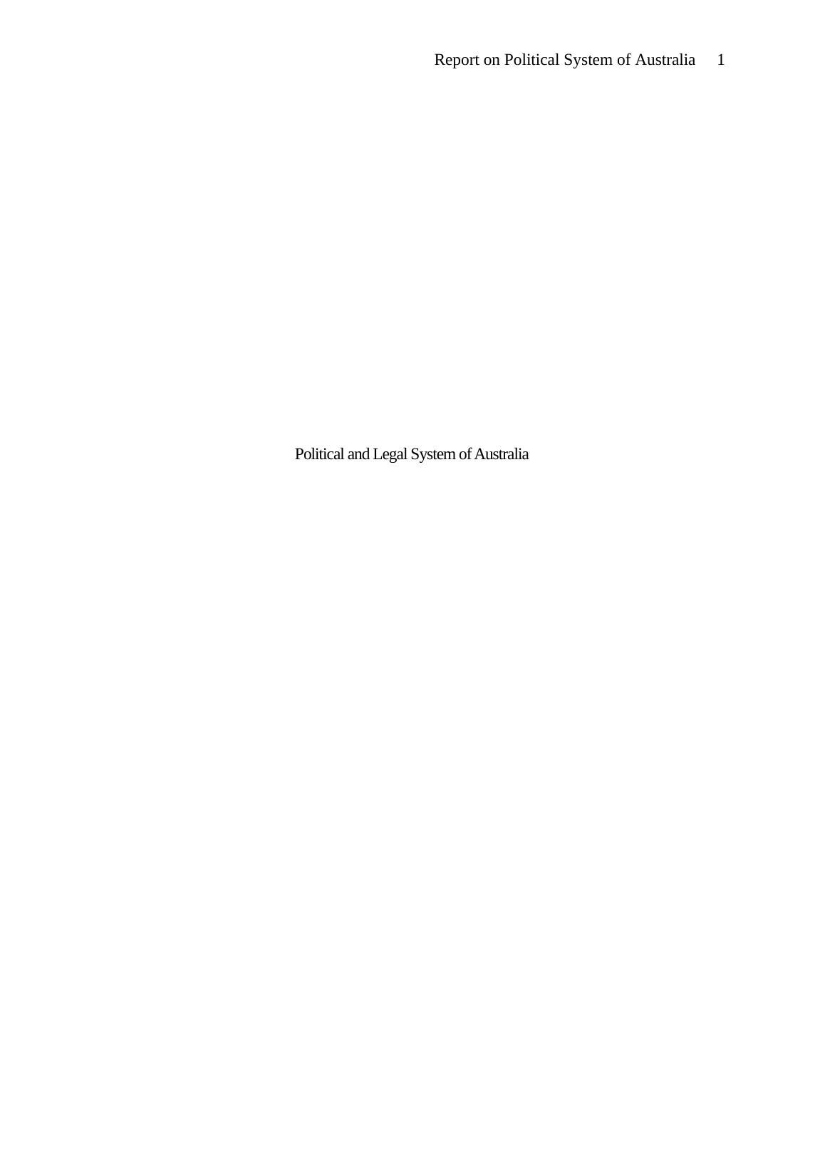Report On Political System Of Australia_1