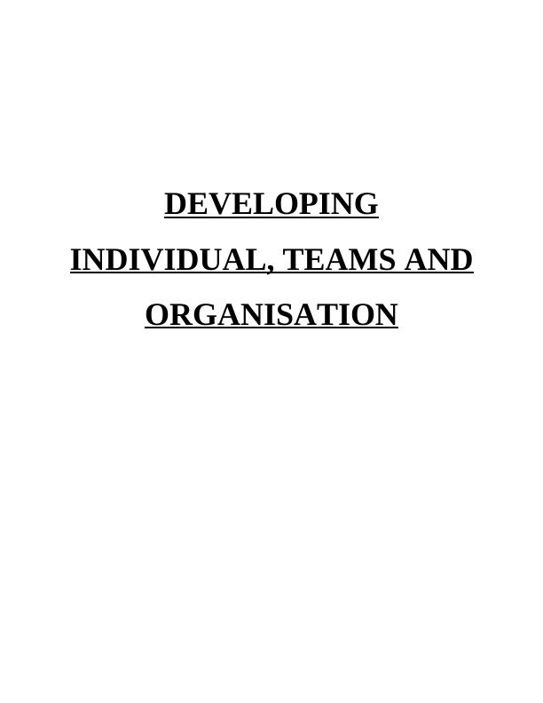 Report on Concepts for Individual, team and development of Iceland Foods Ltd_1