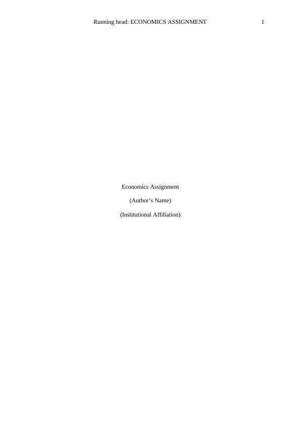 Economics Assignment: Document_1