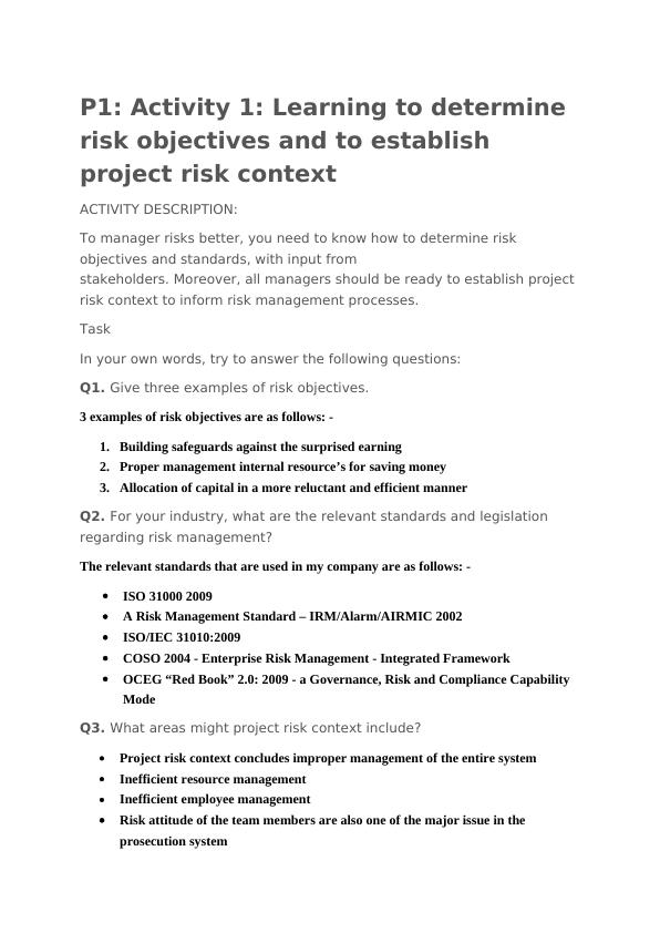 Learning to Determine Risk Objectives and Establish Project Risk Context_1