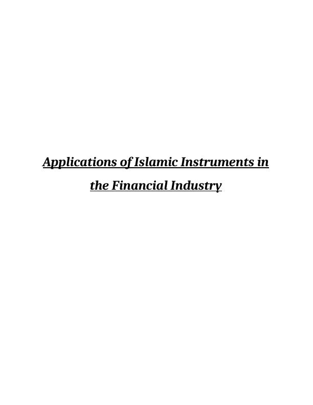 Research Project - Aspects Of Islamic Financing In SMEs_1