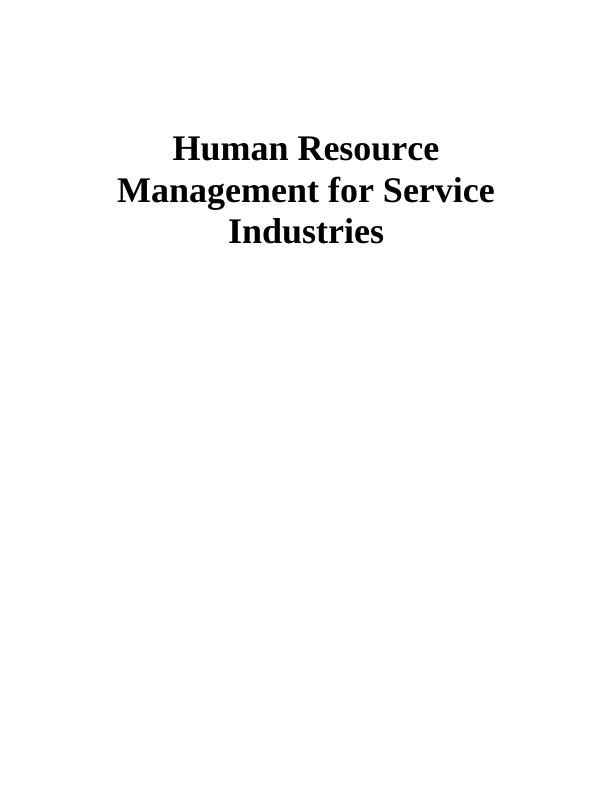 Human Resource Management for Service Industries Doc_1
