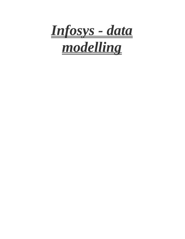 data modelling assignment