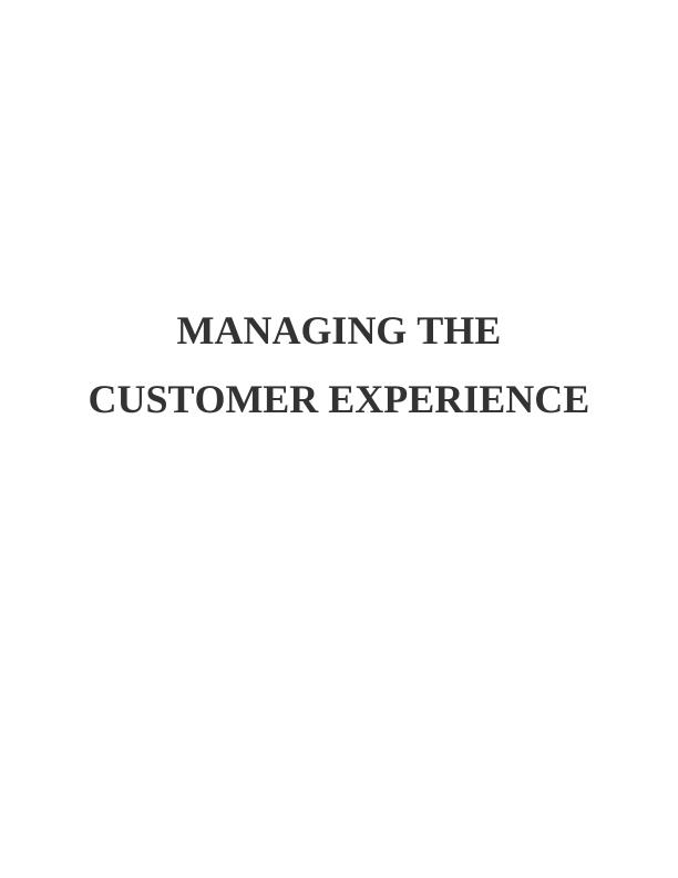 (pdf) Customer Experience Management : Assignment_1