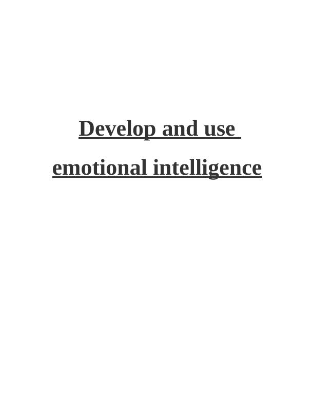 Develop & Use Emotional Intelligence_1