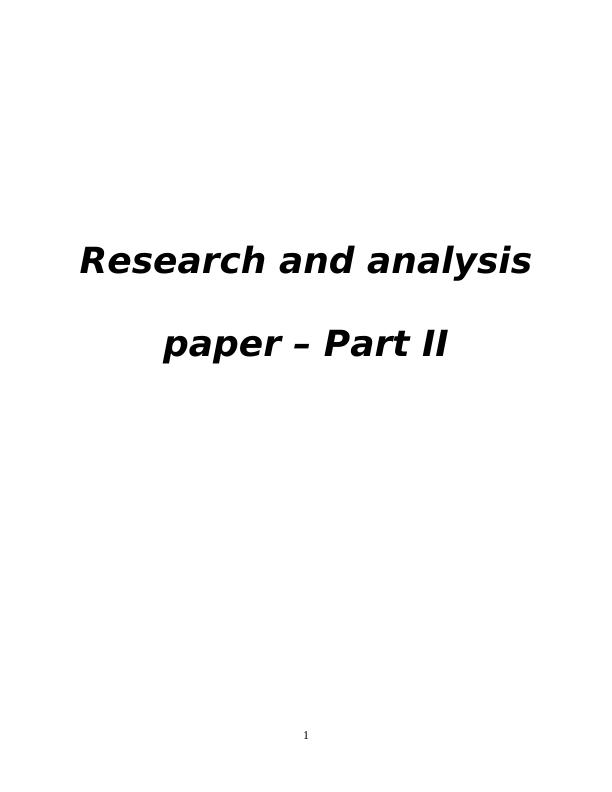 Research and Analysis Paper - Part II_1