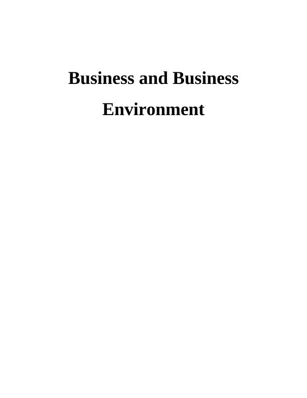 Business and Business Environment of H&M : Assignment_1