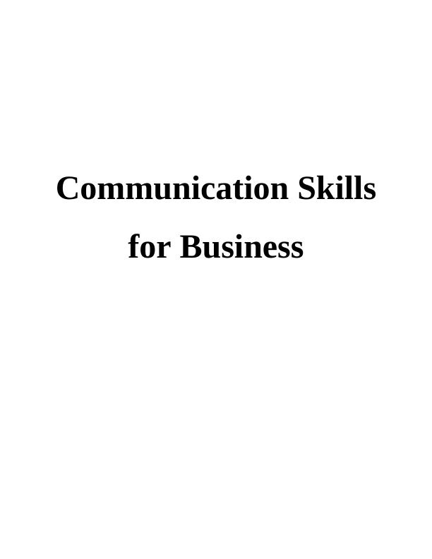 Communication Skills for Business : Doc_1