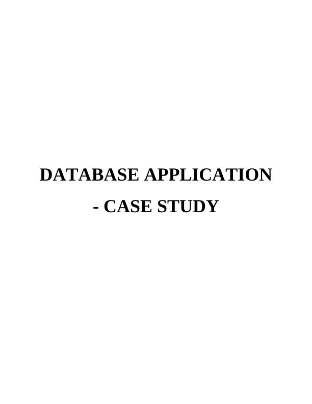 Case Study on Database Apllication_1