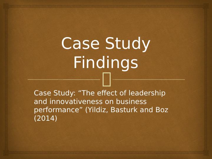 what is findings in case study