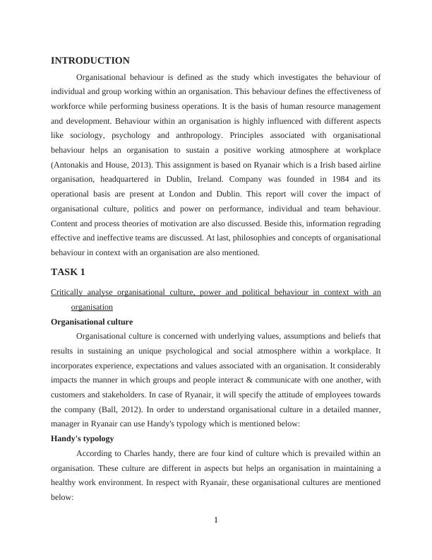(PDF) Management and Organisational Behaviour | Assignment_3