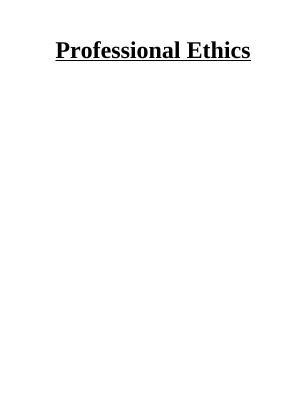 professional ethics assignment oum