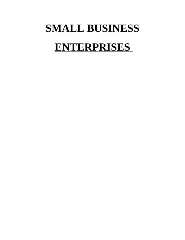 Small Business Enterprises Assignment - Cafe portrait_1