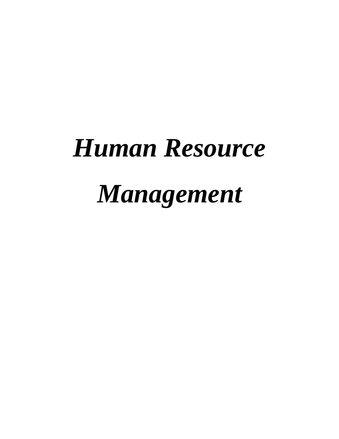 Human Resource Management Assignment : Harrods_1