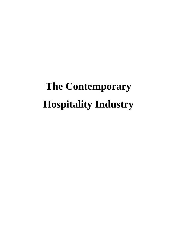 The Contemporary Hospitality Industry - Doc_1